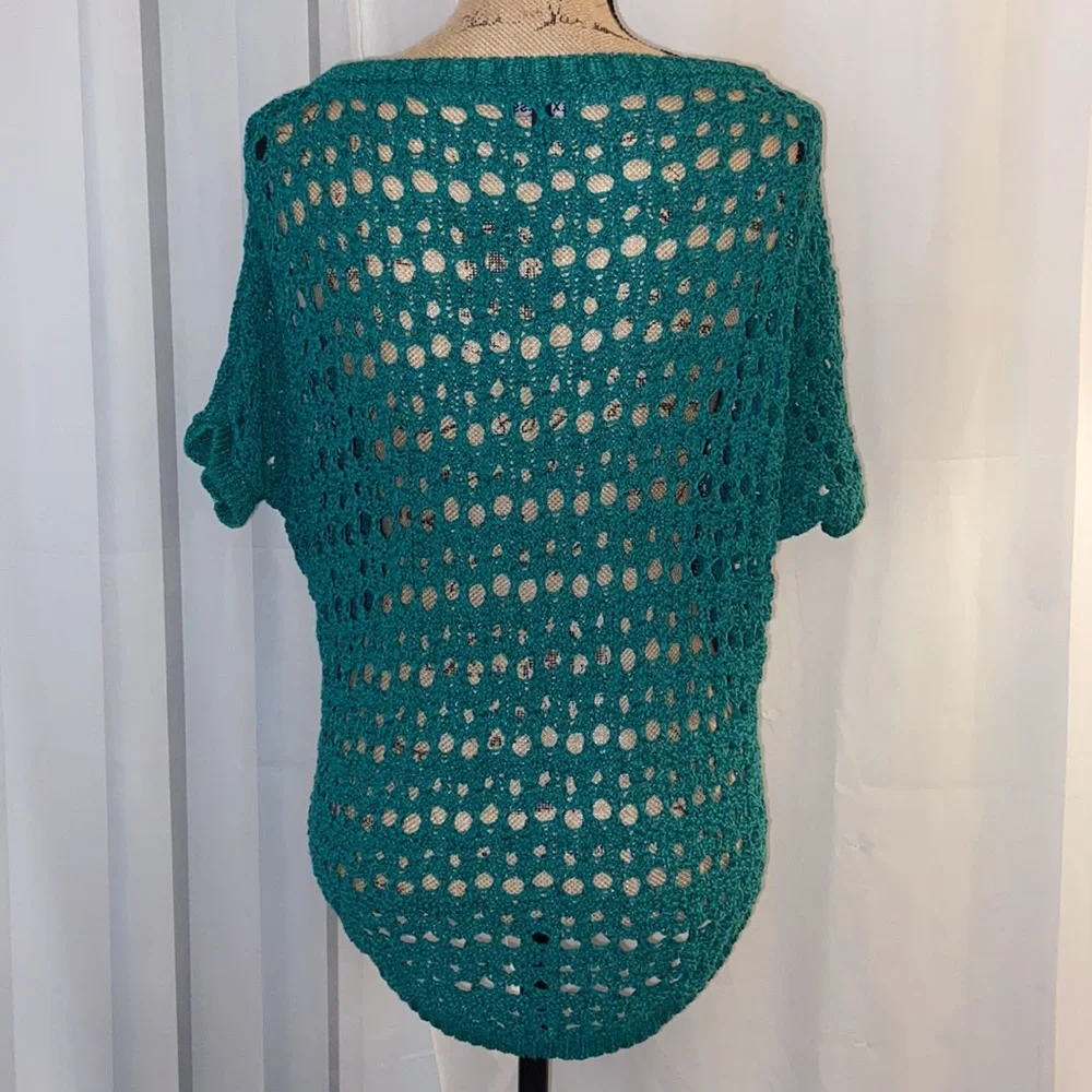 Express Emerald Chunky Open Knit Batwing Sweater XS